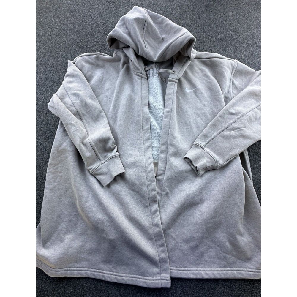 Nike Sweatshirt Women X-Small Beige Cardigan Poncho Adjustable Hooded Athlesiure